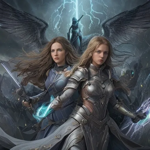 Prompt: Leona and Elspeth grew into legend, their names synonymous with hope and deliverance. Yet, the storm was never truly still within Leona. It whispered to her of other planes in need, of battles yet to be fought. Her destiny as a guardian of the Multiverse called her to leave Dominaria behind, to seek out new lands to protect.