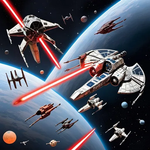 Prompt: star wars fight in space