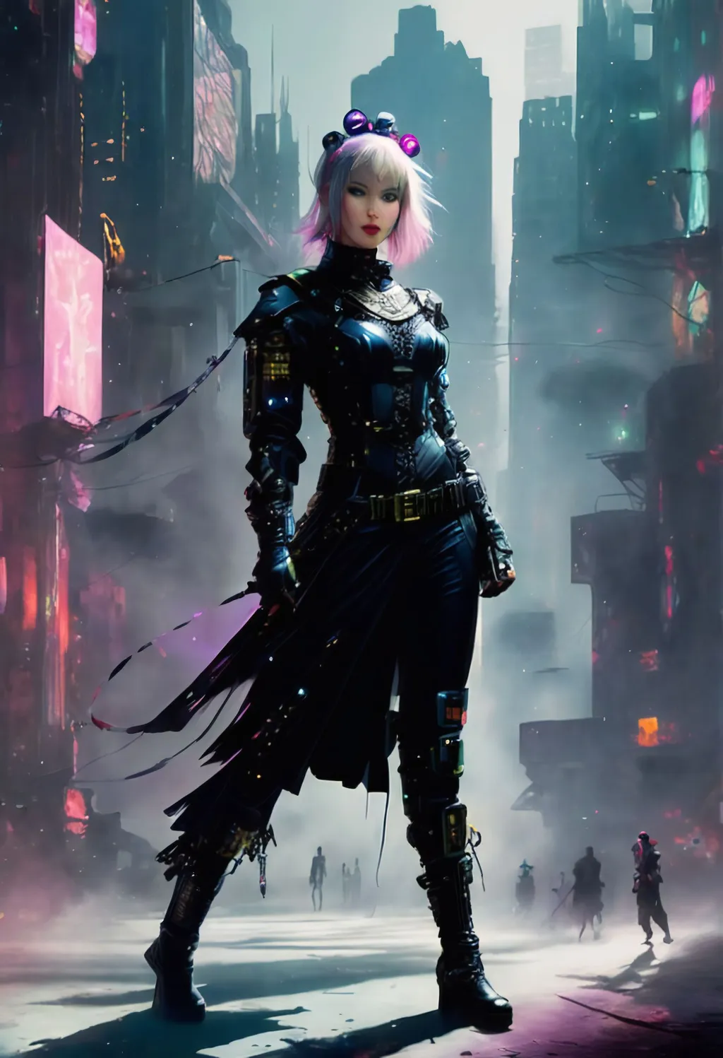 Prompt: techno fantasy rave girl, fantasy sci-fi cyberpunk aesthetic, ↑ ★★★★☆ ✦✦✦✦✦, taschen, TIFF