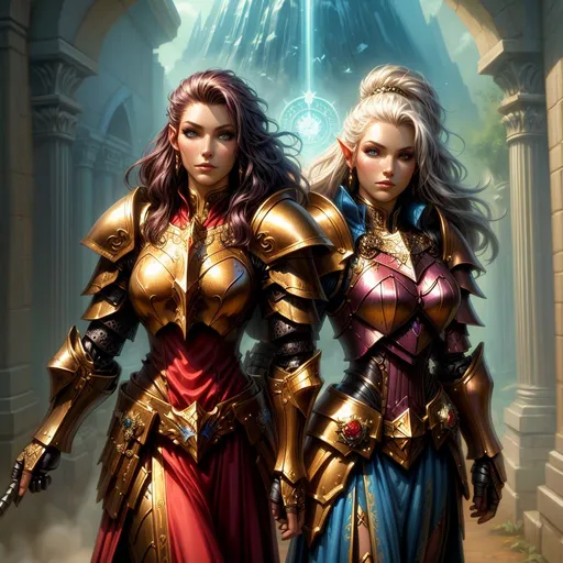 Prompt: (fantafier:1.3), zrpgstyle, stunningly beautiful woman knight, UHD. HDR. 8K. ((metal armour)). 1980s fantasy aesthetic, fantasy book cover, Full length. Full body, #screenshotsaturday, #myportfolio, pixel perfect, contest winner, 32k huhd