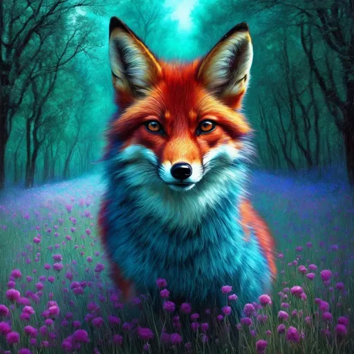 Prompt: a drawing of a fox in a field of flowers, heavy blues rock, featured on 9 9 designs, vocalist, brass beak, joshua middleton, nostalgia for a fairytale, jason engle, in the last of us, distinctive features