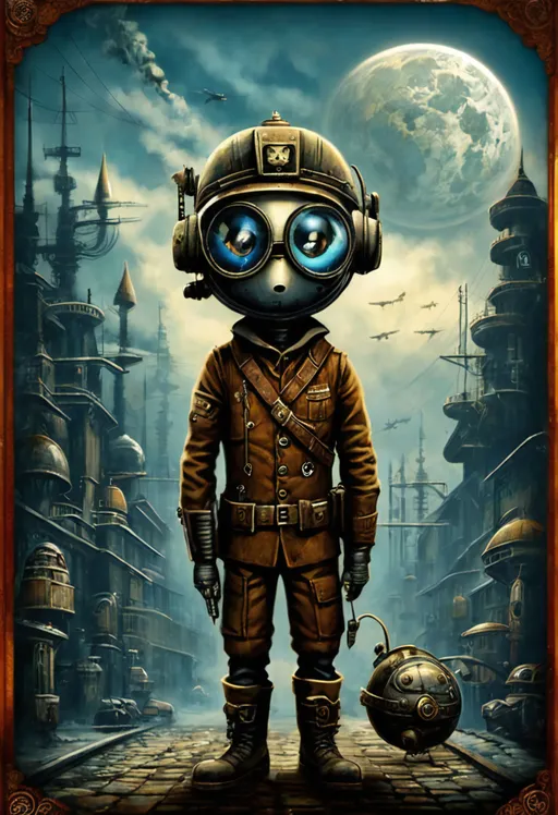 Prompt: Retro, cold war, Steam Punk, Rusty, Soldier, in the style of Machinarium, ↑ ★★★★☆ ✦✦✦✦✦, taschen, TIFF