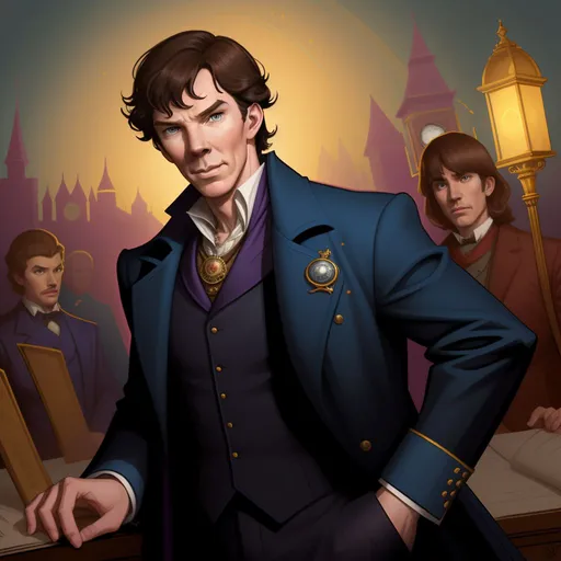 Prompt: xxinky25xx, zrpgstyle, Benedict Cumberbatch as Sherlock Holmes, cinematic lighting, by Thomas Kinkade, dreamlike