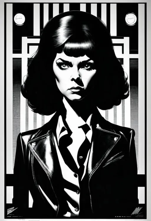 Prompt: Martin Ansin's work depicting a 1960s spygirl, ultra sharp, highly detailed