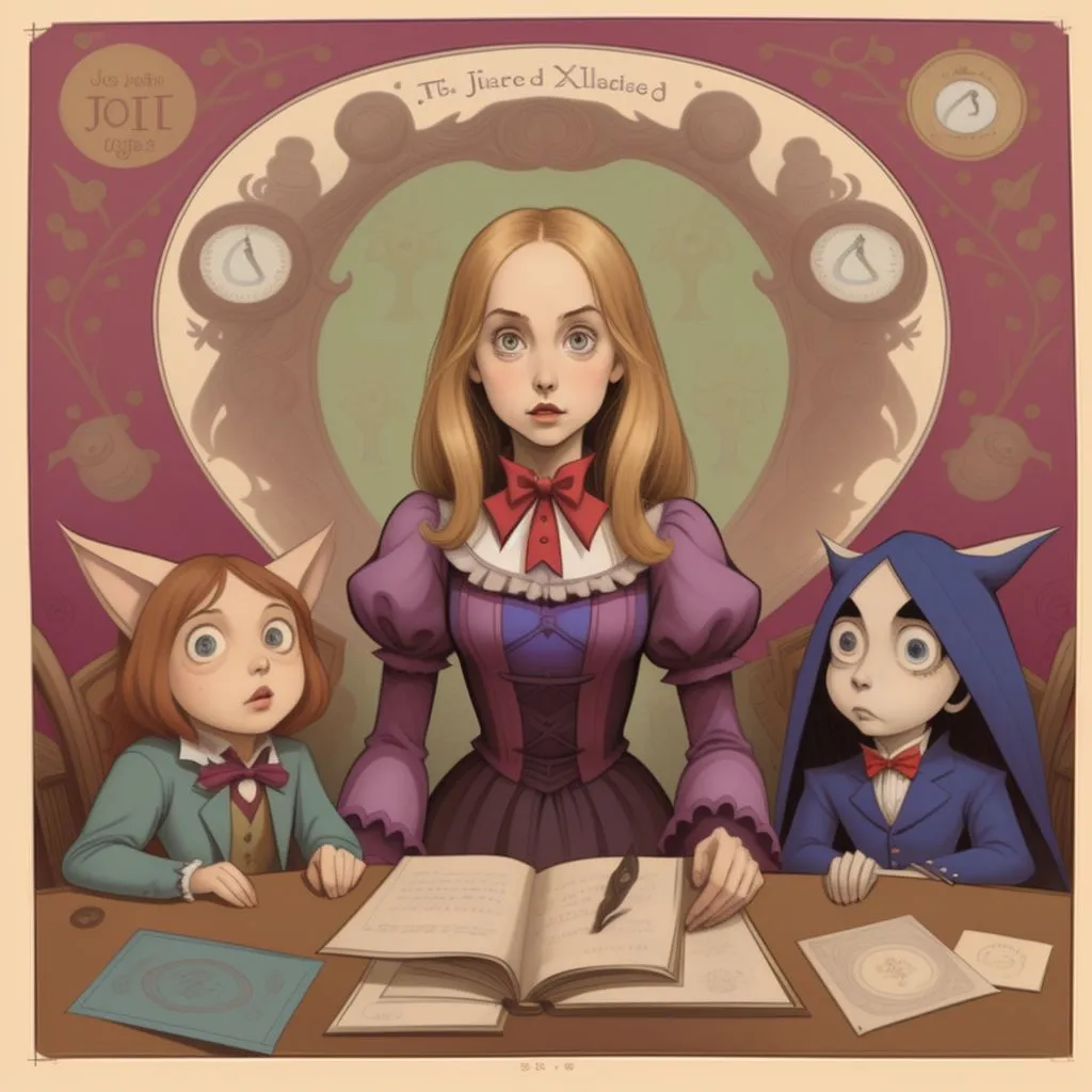 Prompt: xxinky25xx, zrpgstyle, alice in wonderland, by John Tenniel, Edward Gorey, Tim Burton, J. Scott Campbell, Glen Keane, highest quality, ultra sharp, highly detailed