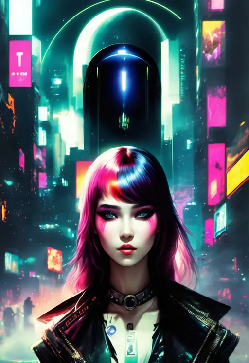 Prompt: techno fantasy rave girl, fantasy sci-fi cyberpunk aesthetic, ↑ ★★★★☆ ✦✦✦✦✦, taschen, TIFF