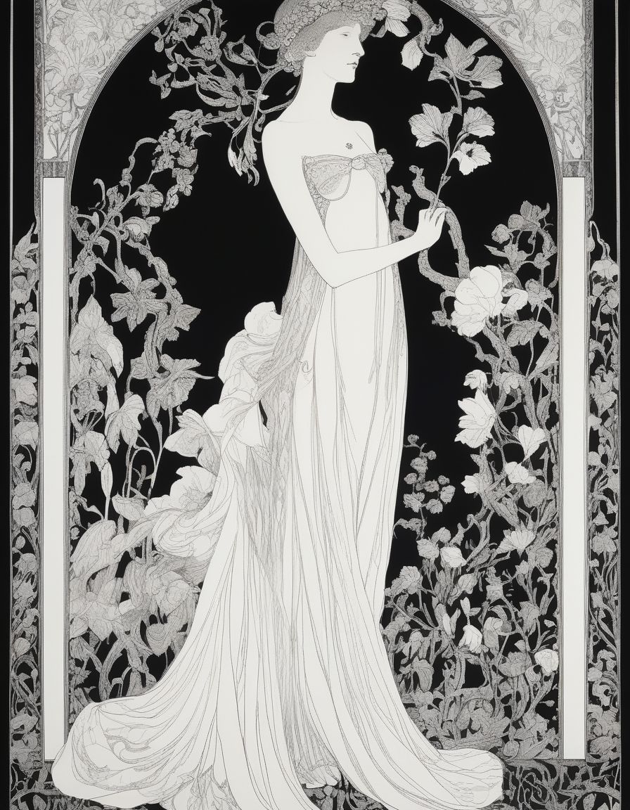 Prompt: art by Aubrey Beardsley, high detail, 8k resolution, ink drawing, brushpen drawing, dark, charcoal drawing, Art Nouveau, Aestheticism, high contrast