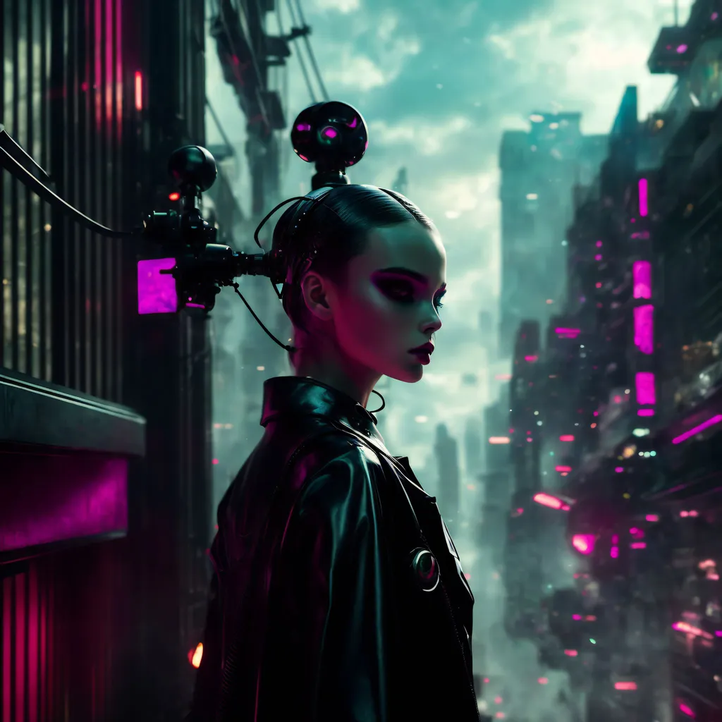 Prompt: techno fantasy rave girl, fantasy sci-fi cyberpunk aesthetic, ↑ ★★★★☆ ✦✦✦✦✦, taschen, TIFF