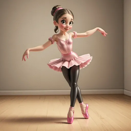 Prompt: Realistic portrayal of a young female dancer, soft lighting, color, detailed floor with pink slippers, high quality, detailed, realistic, soft lights, dancer, elegant, graceful movements, floor, detailed slippers, monochrome, subtle shadows, natural poses