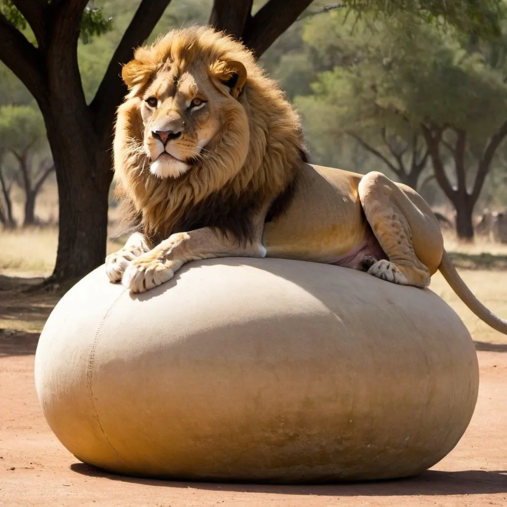 Prompt: A lion riding rolls