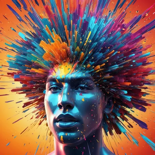 Prompt: Digitally exploding man's head, vibrant and colorful, digital art,<mymodel> high resolution, abstract, exploding head, colorful burst, detailed digital rendering, vibrant hues, dynamic composition, impactful, intense colors, high quality, ultra-detailed, digital art, abstract, vibrant colors, exploding head, dynamic composition, intense, high-res, detailed rendering in 3d 