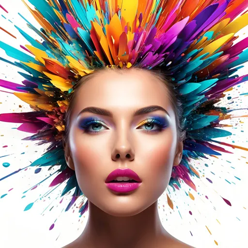 Prompt: Digitally exploding gorgeous womens head, vibrant and colorful, digital art, high resolution, abstract, exploding head, colorful burst, detailed digital rendering, vibrant hues, dynamic composition, impactful, intense colors, high quality, ultra-detailed, digital art, abstract, vibrant colors, exploding head, dynamic composition, intense, high-res, detailed rendering in 3d 