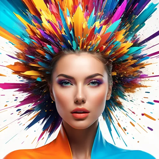 Prompt: Digitally exploding gorgeous womens head, vibrant and colorful, digital art, high resolution, abstract, exploding head, colorful burst, detailed digital rendering, vibrant hues, dynamic composition, impactful, intense colors, high quality, ultra-detailed, digital art, abstract, vibrant colors, exploding head, dynamic composition, intense, high-res, detailed rendering in 3d 