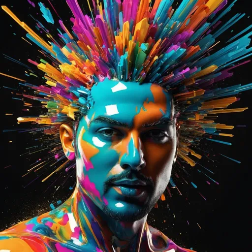 Prompt: Digitally exploding man's head, vibrant and colorful, digital art,<mymodel> high resolution, abstract, exploding head, colorful burst, detailed digital rendering, vibrant hues, dynamic composition, impactful, intense colors, high quality, ultra-detailed, digital art, abstract, vibrant colors, exploding head, dynamic composition, intense, high-res, detailed rendering in 3d 