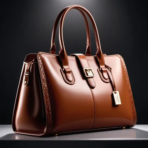 Prompt: Luxurious, elegant leather handbag with exquisite details, high-end fashion, upscale lifestyle, glossy magazine advertisement, high-quality photo-realistic rendering, sophisticated lighting and shadows, rich color palette, luxurious branding, couture fashion, premium materials, iconic design, polished finish, editorial-worthy, classy, upscale, professional photography