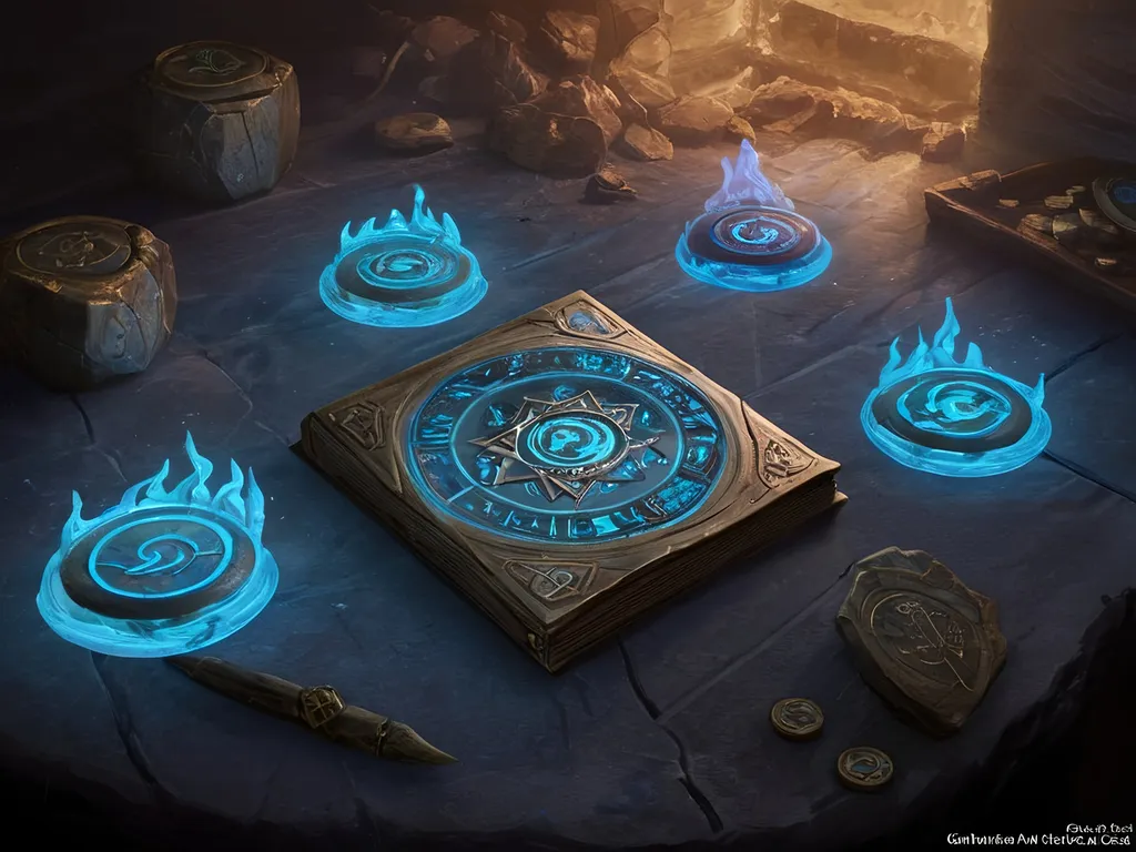 Prompt: glowing mystic runes, magic the gathering, fantasy art , artstation, award winning, 