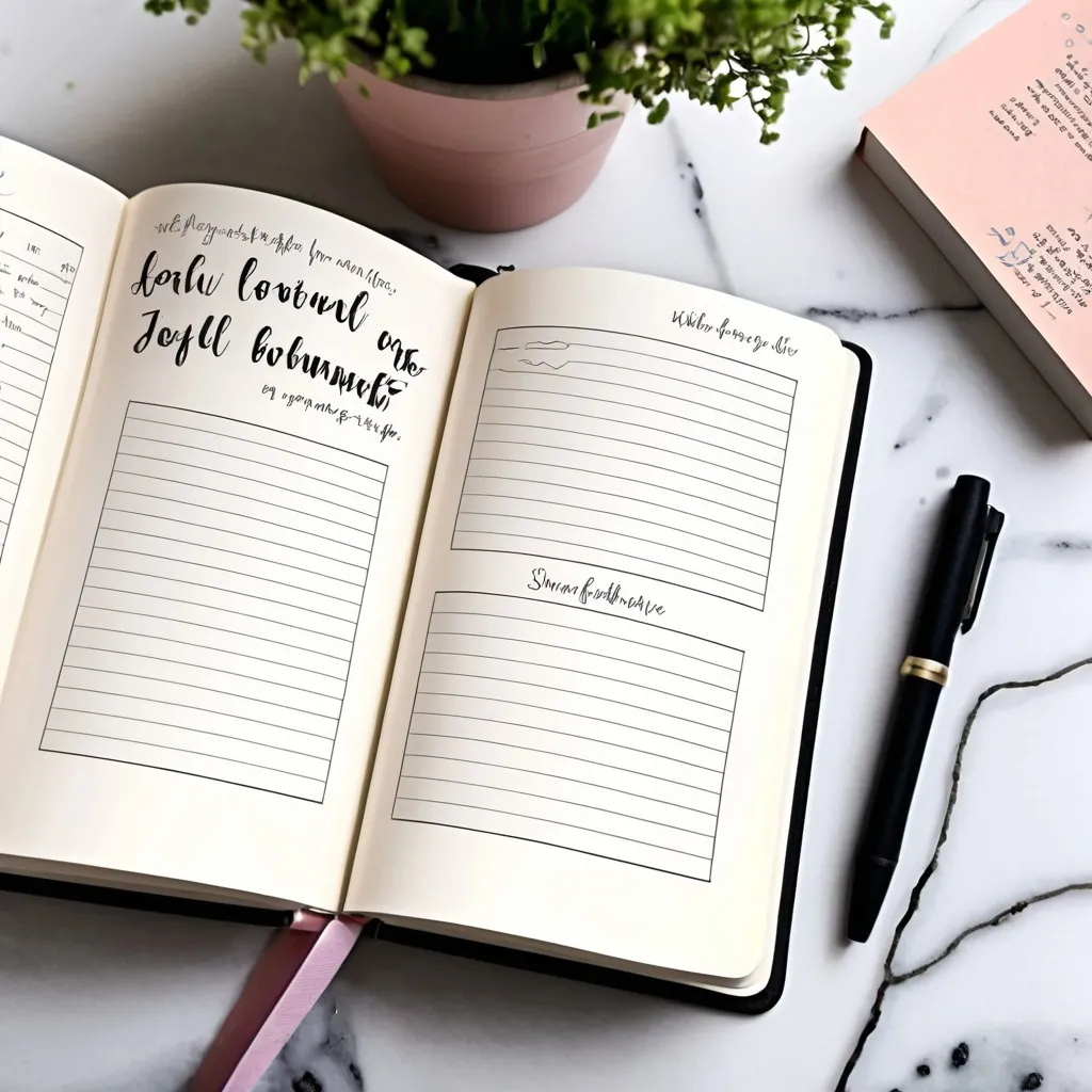 Prompt: A daily journal with entries highlighting the small, joyful moments of everyday life. Daily positive affirmations and scripture  spiritual growth