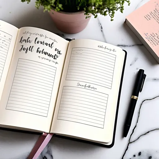 Prompt: A daily journal with entries highlighting the small, joyful moments of everyday life. Daily positive affirmations and scripture  spiritual growth