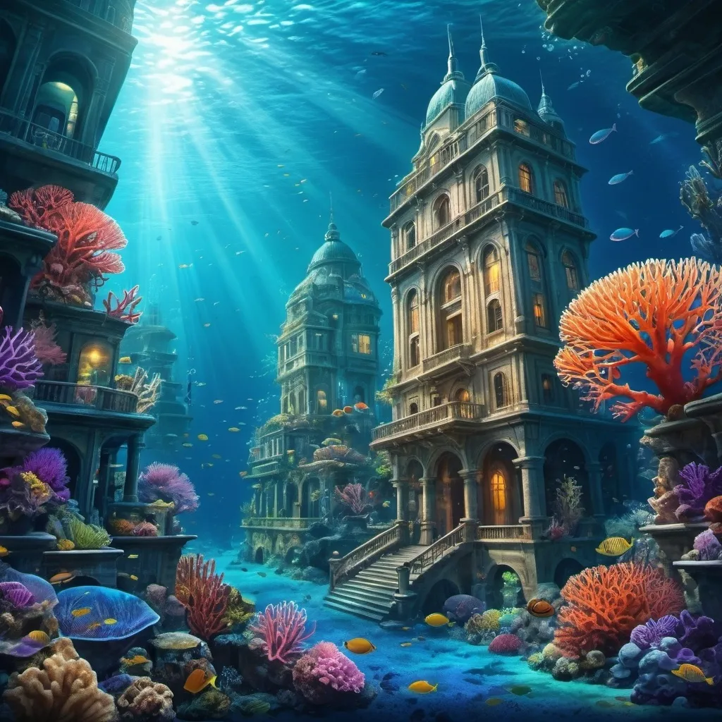 Prompt: Under water city