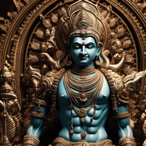 Prompt: Indian god, 4k, ultra-detailed,full body 4 hands with mythical weapons 