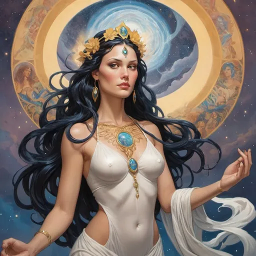 Prompt: Promethea is often depicted as beautiful in various ways, reflecting both her physical appearance and her symbolic significance. Artists may portray her as stunningly attractive, radiating an otherworldly grace and enchantment. Her beauty often transcends conventional standards, capturing a sense of divine or ethereal allure. However, perceptions of beauty can be subjective, and different readers or viewers may interpret and appreciate her beauty differently.
