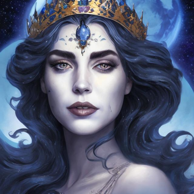 Prompt: THE FACE OF THE moon queen