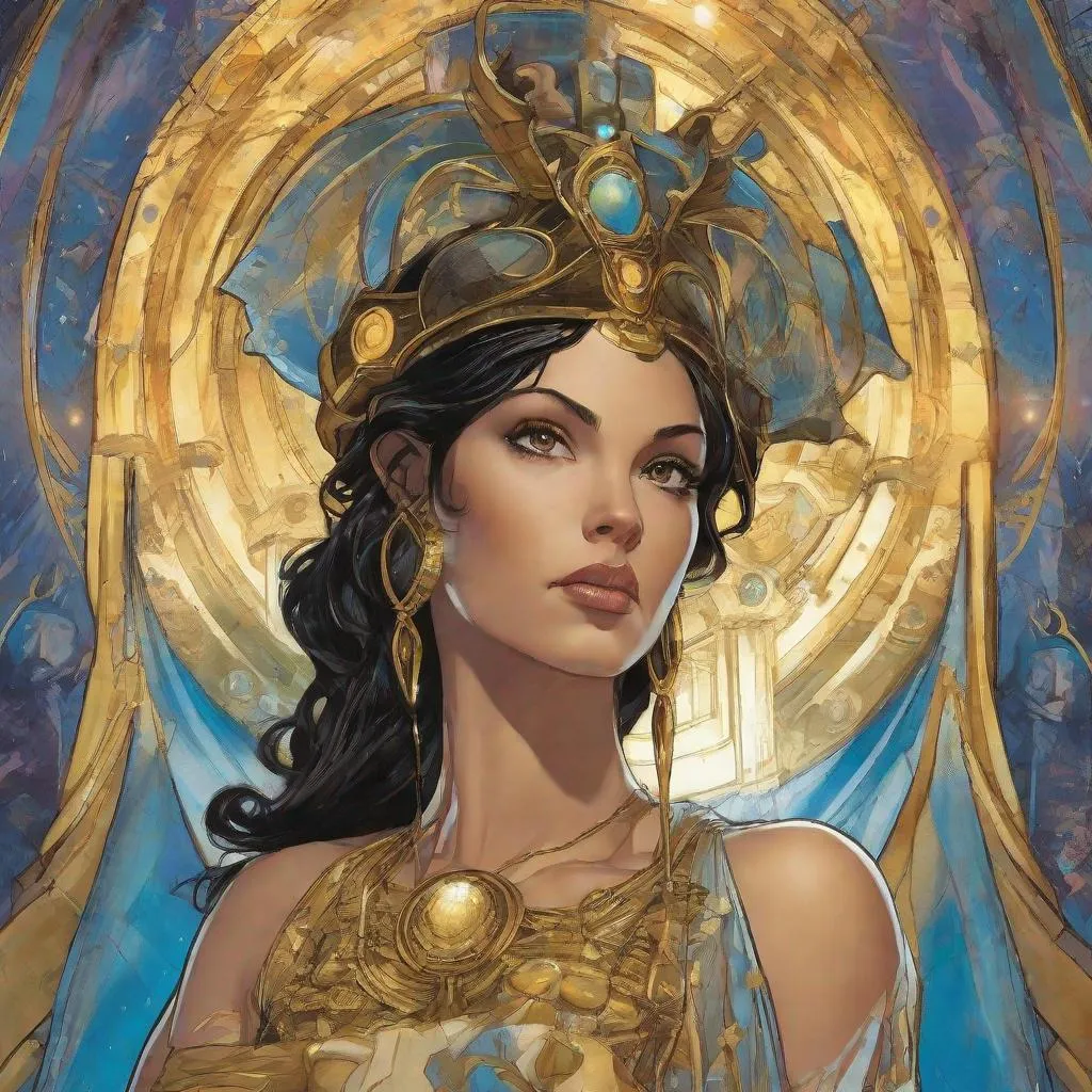 Prompt: THE BEAUTIFUL FACE OF THE GODDESS PROMETHEA