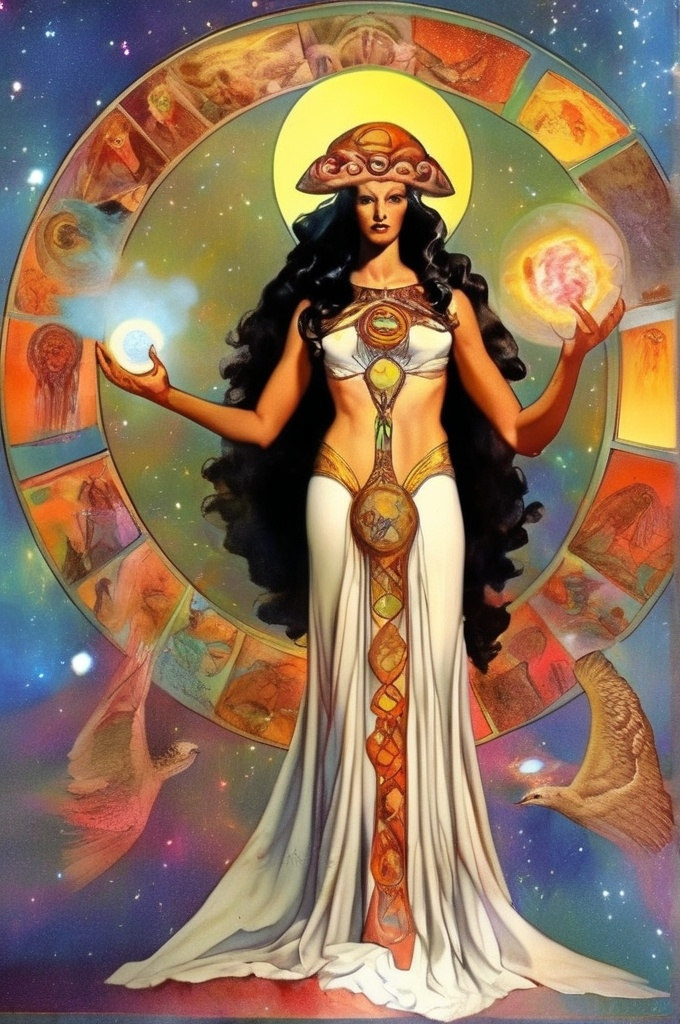 Prompt: PROMETHEA GODDESS OF MAGIC
Mythology
Magic
Superhero
Occult
Feminism
Alchemy
Hermeticism
Kabbalah
Metaphysics
Symbolism
Transformation
Gnosis
Imagination
Consciousness
Tarot
Divinity
Philosophy
Mythopoesis
Journey
Enlightenment
Creation
Apocalypse
Mysticism
Alternate realities
Archetypes