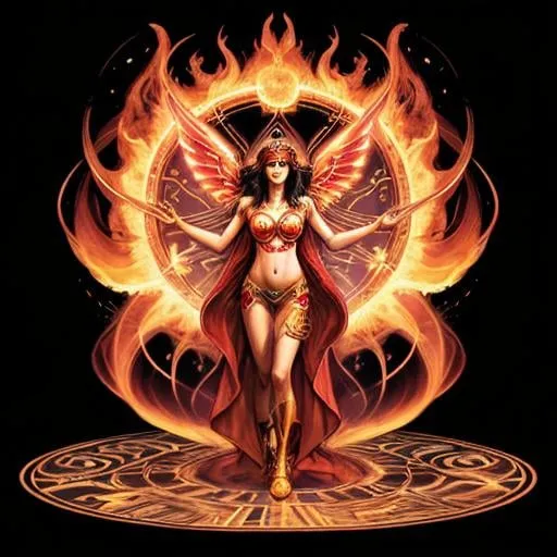 Prompt: PROMETHEA, LOGO, ART, FIRE