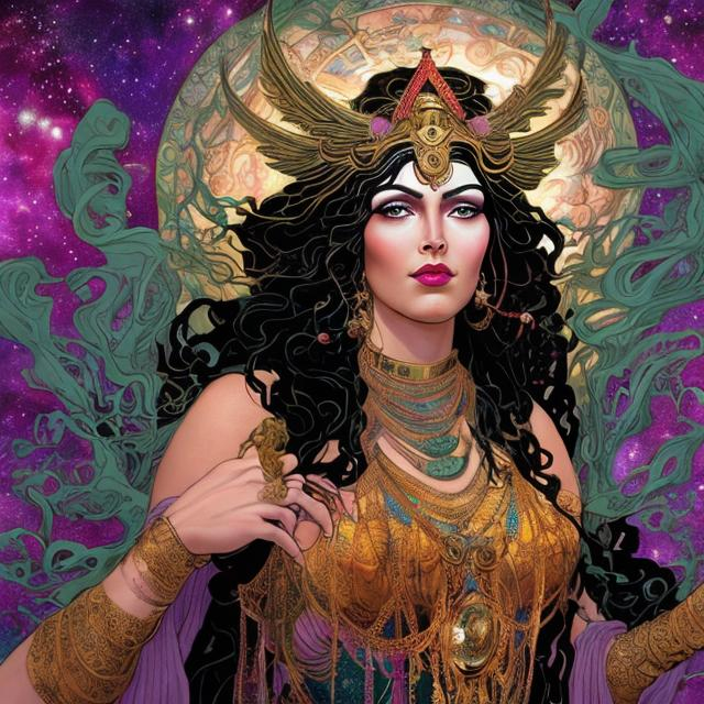 Prompt: Promethea is often depicted as beautiful in various ways, reflecting both her physical appearance and her symbolic significance. Artists may portray her as stunningly attractive, radiating an otherworldly grace and enchantment. Her beauty often transcends conventional standards, capturing a sense of divine or ethereal allure. However, perceptions of beauty can be subjective, and different readers or viewers may interpret and appreciate her beauty differently.
