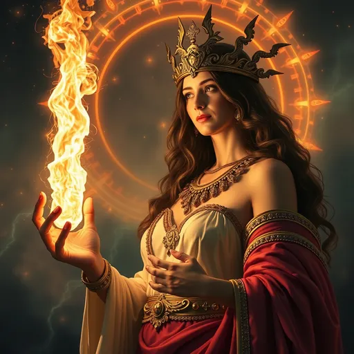 Prompt: PROMETHEA HOLDING A FLAMING GLOWING CADUCEUS REVACHOL FOREVER DISCO ELYSIUM