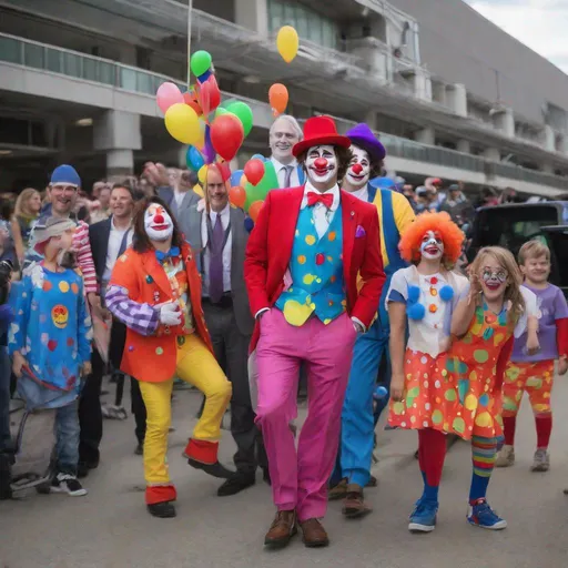 Prompt: Prime minister Trudeau dressed as a clown
