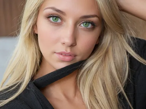 Prompt: blonde green eyes