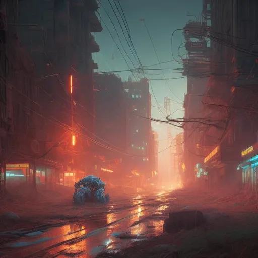 Prompt: 8k resolution, Simon Stålenhag concept art, dynamic lighting, hyperdetailed, intricately detailed, Splash screen art, deep color, Unreal Engine, volumetric lighting, abandoned state with intricate giant mecha figure with wires coming out in the background,  grand piano