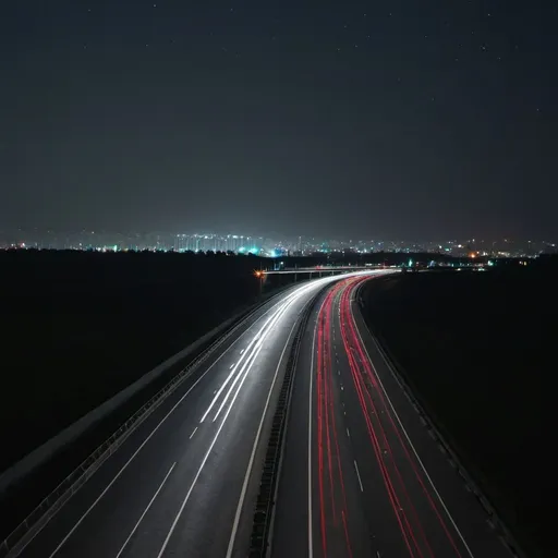 Prompt: highway night
