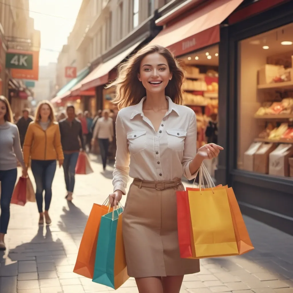 Prompt: A lady is shopping