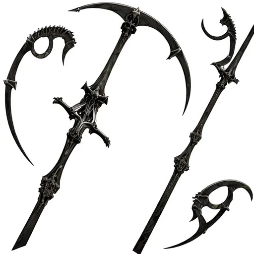 Prompt: A scythe made of bones