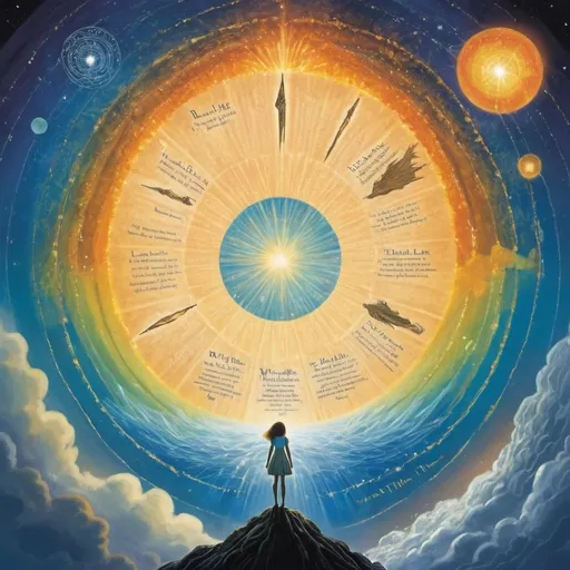 Prompt: I am a 6th grader who just read A Wrinkle in Time by Madeline L'Engle.  I would like to make a drawing that shows the Beginning/Exposition, the Rising action, the Conflict, the Climax, the Falling Action, and the Resolution.  Can you draw for me something that would visually represent these elements of the book?