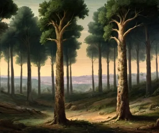 Prompt: painting of a forest from ancient rome 

