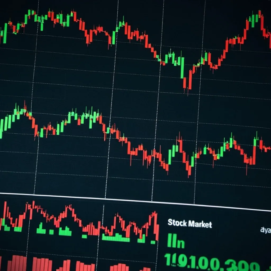 Prompt: a stock market chart that a day trader would see