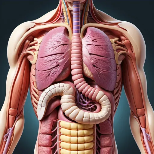 Prompt: Human anatomy (digestive system)