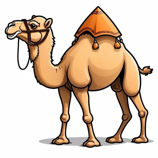 Prompt: Draw a crazy mascot for a camel . 