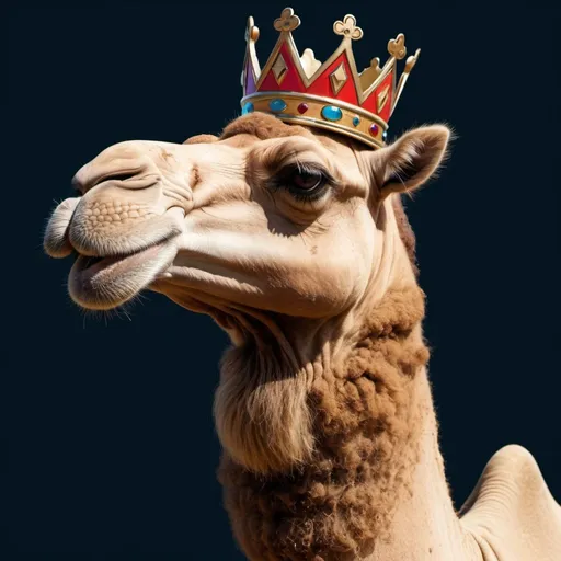 Prompt: A cartoon mascot King of All meme S  IS A CAMEL WITH ALL SHIT 