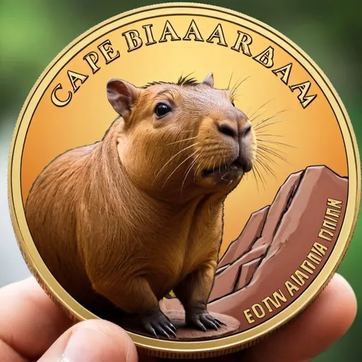 Prompt: Capibara mascot for a new meme coin. I need to be best ever. 