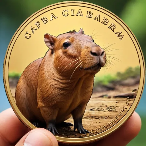Prompt: Capibara mascot for a new meme coin. I need to be best ever. 