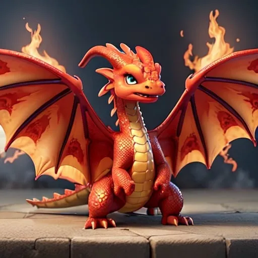 Prompt: Fire dragon 