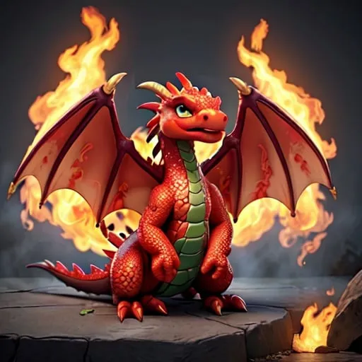 Prompt: Fire dragon 