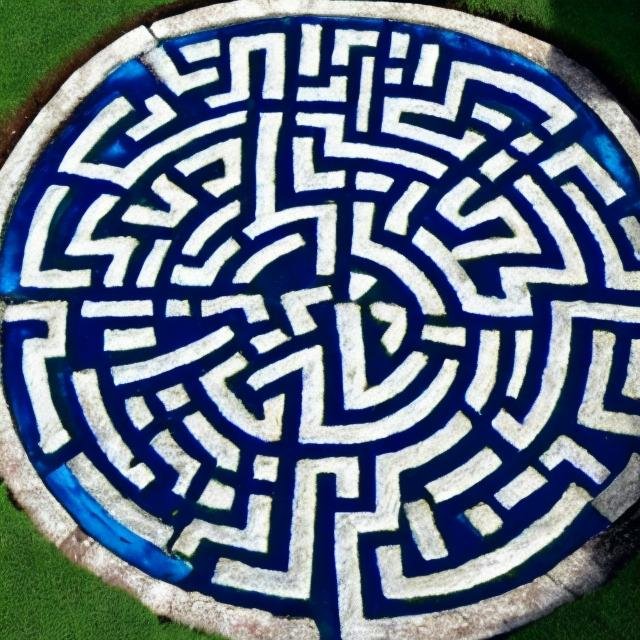 Prompt: blue chartres labyrinth