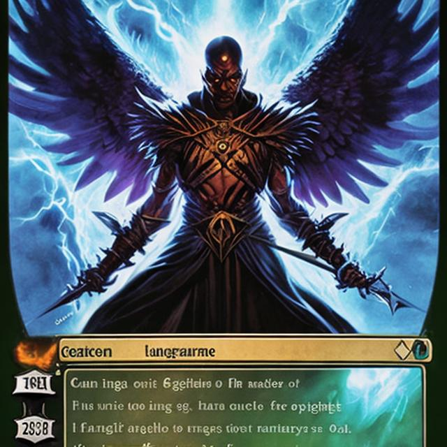 Prompt: magic:the gathering Gabriel archangel flaming eyes open mouth sword in right hand
