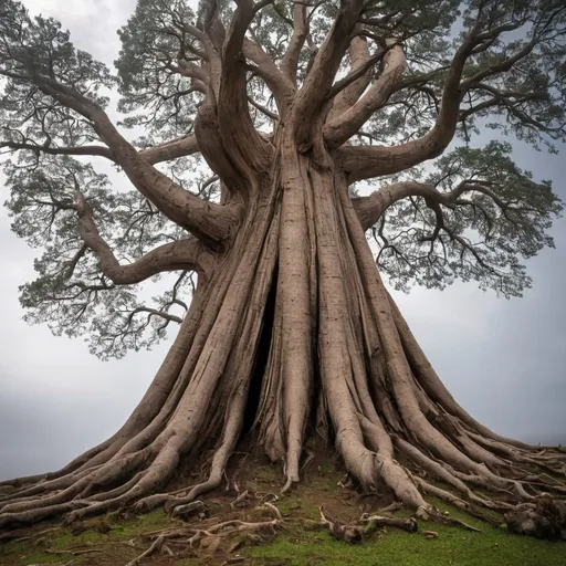 Prompt: What miracle is this? This giant tree.
It stands ten thousand feet high
But doesn't reach the ground. Still it stands.
Its roots must hold the sky